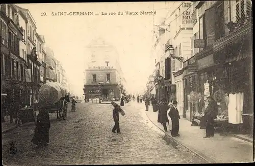 Ak Saint Germain Hauts de Seine, La rue du Vieux Marché, Geschäfte