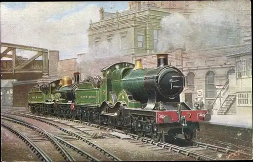 Ak Britische Eisenbahn, Dampflok, Tender Armstrong, Gooch, Paddington
