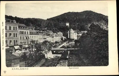 Ak Karlovy Vary Karlsbad Stadt, Egerstraße, Trenkler 19890