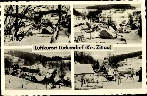 Ak Lückendorf Oybin Oberlausitz, Ortsansichten, Winter