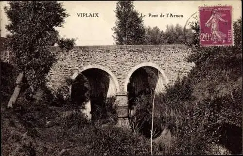 Ak Viplaix Allier, Le Pont de l´Arnon