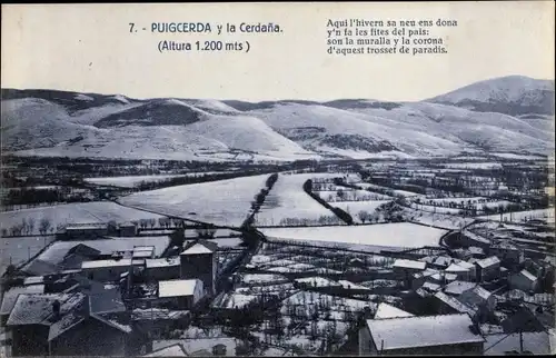 Ak Puigcerda Katalonien, Vista general, Gedicht