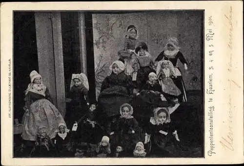 Ak Haarlem Nordholland Niederlande, Puppenausstellung 1901, Puppen