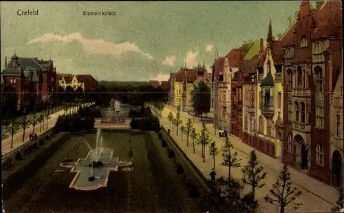 Ak Krefeld am Niederrhein, Bismarckplatz