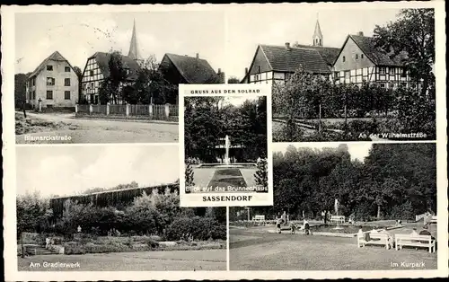Ak Bad Sassendorf im Kreis Soest, Brunnenhaus, Gradierwerk, Kurpark, Bismarckstraße