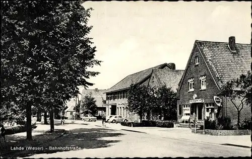 Ak Lahde Petershagen an der Weser, Bahnhofstraße