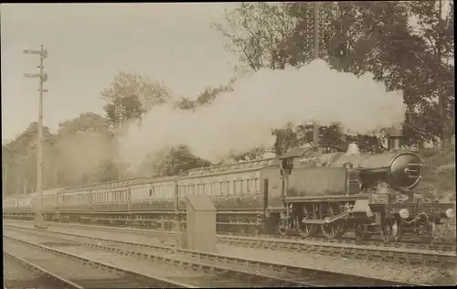 Ak Britische Eisenbahn, Dampflok, Tender