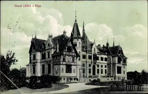 Ak Zlín Schloss Zlínský kraj Reg Mähren, Schloss Lesná, Burg, Schloss Fürstenstein, Zamek Książ