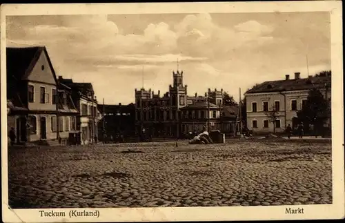 Ak Tukums Tuckum Lettland, Marktplatz, Häuser