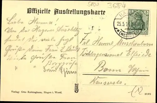 Künstler Ak Hagen in Westfalen, Jubiläumsgewerbeausstellung 1914, Ausstellungsgelände