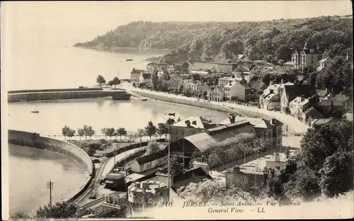 Ak Jersey Kanalinseln, Saint Aubin, Vue Generale, General View