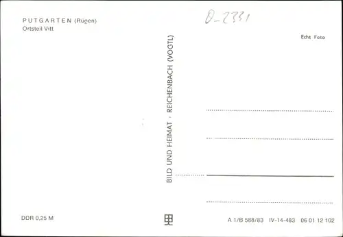 Ak Vitt Putgarten auf Rügen, Teilansichten, Wohnhäuser, Uferpartie