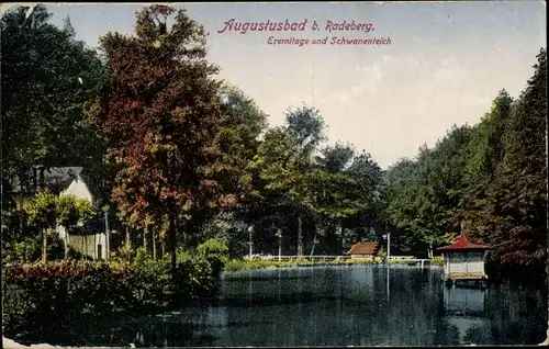 Ak Liegau Augustusbad Radeberg Sachsen, Eremitage, Schwanenteich