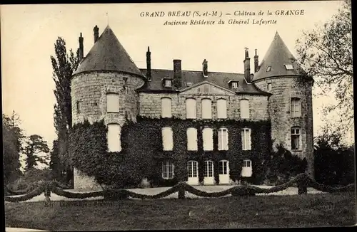 Ak Grand Breau Seine et Marne, Chateau de la Grange, Aucienne Residence du General Lafayette