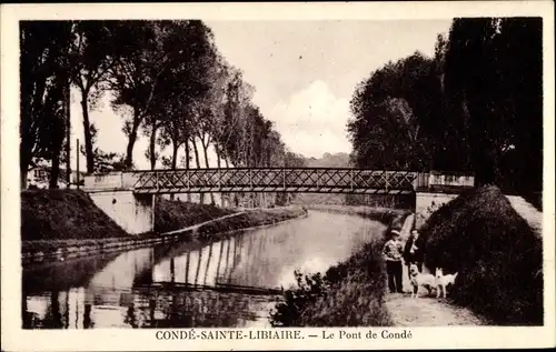 Ak Conde Sainte Libiaire Seine et Marne, Le Pont de Conde