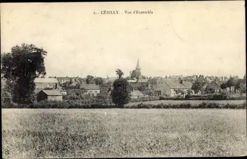 Ak Cérilly Allier, Vue d´Ensemble