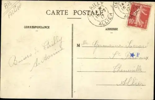 Ak Cérilly Allier, Vue d´Ensemble