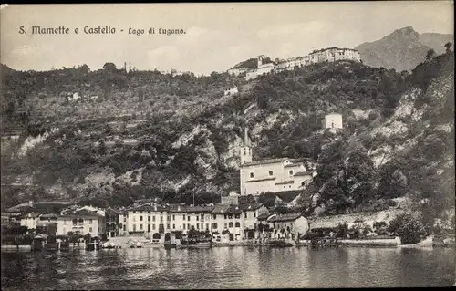 Ak San Mamete Kanton Tessin Schweiz, Blick vom Lago di Lugano