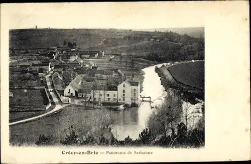 Ak Crecy en Brie Seine et Marne, Panorama de Serbonne