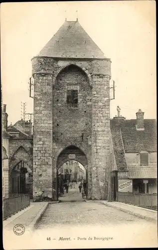 Ak Moret-sur-Loing Seine et Marne, Porte de Bourgogne