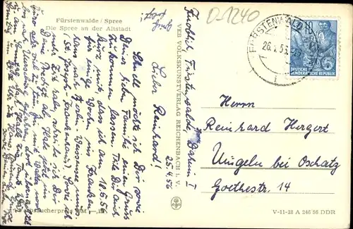 Ak Fürstenwalde an der Spree, Die Spree an der Altstadt