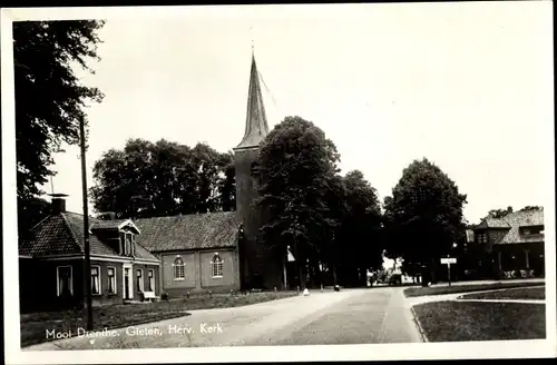 Ak Gieten Drenthe Niederlande, Mooi Drenthe, Herv. Kerk, Kirche