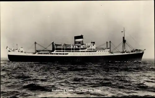 Foto Ak Steamer City of York, Dampfschiff, Ellerman Lines