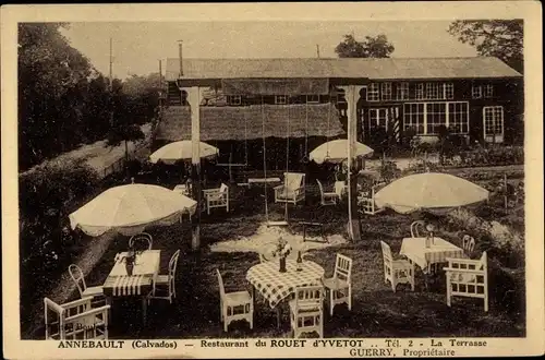 Ak Annebault Calvados, Restaurant du Rouet d'Yvetot, La Terrasse