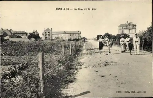 Ak Asnelles Calvados, Rue de la Mer