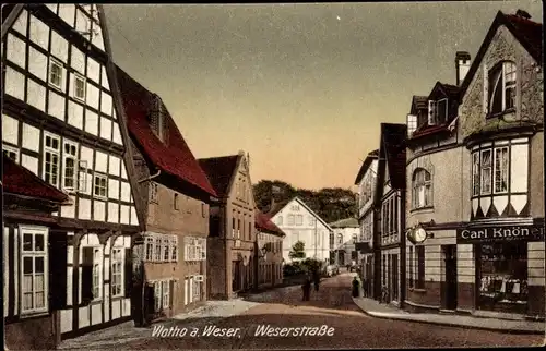 Ak Vlotho an der Weser, Weserstraße, Uhrmacher