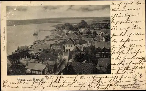 Ak Kappeln an der Schlei, Teilansicht, Vogelschau