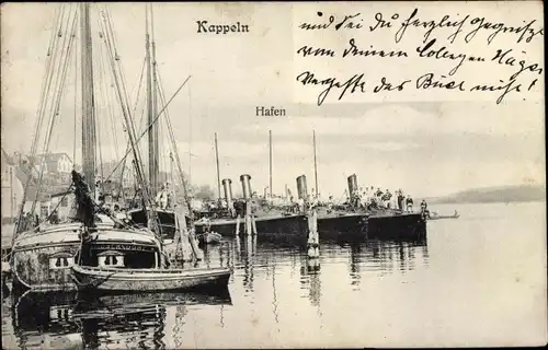 Ak Kappeln an der Schlei, Hafenpartie