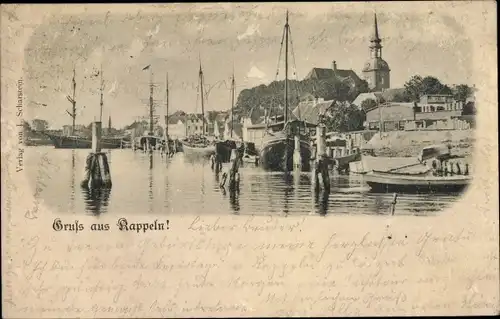 Ak Kappeln an der Schlei, Hafenpartie