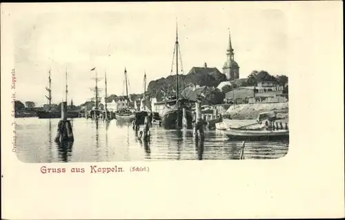 Ak Kappeln an der Schlei, Hafenpartie