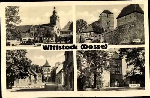 Ak Wittstock Dosse, Ostprignitz, Gröper Tor, Amtshof, Marktplatz