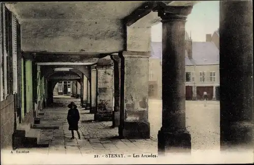 Ak Stenay Lothringen Meuse, Les Arcades