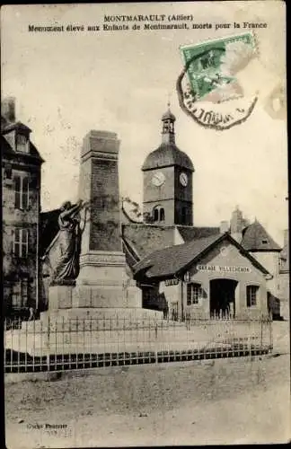 Ak Montmarault Allier, Monument éléve aux Enfants de Montmarault