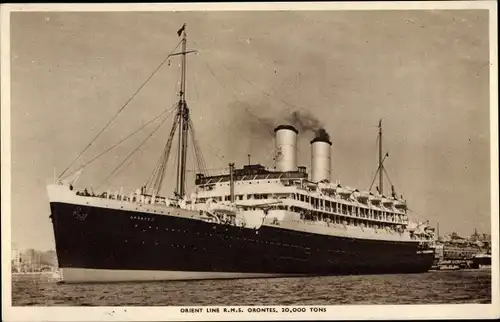 Ak Steamer RMS Orontes, Dampfschiff, Orient Line