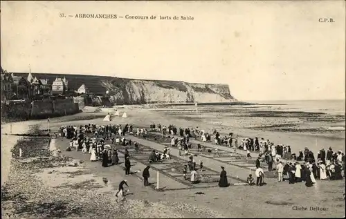 Ak Arromanches Calvados, Concours de Forts de Sable