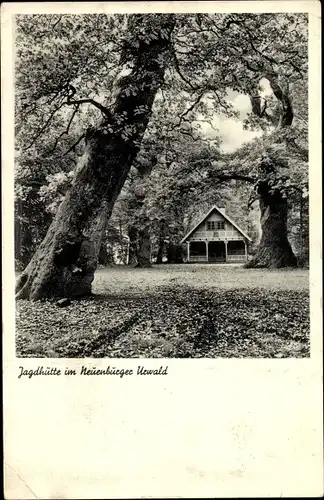 Ak Neuenburg Zetel in Friesland, Blick zur Jagdhütte im Wald, Gustav Lübbers, Bewirtschafter