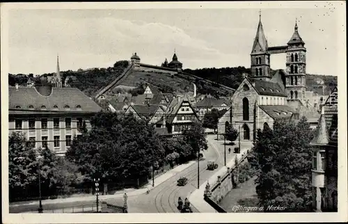 Ak Esslingen am Neckar, Kirche, Schloss, Panoramaansicht von Ortschaft