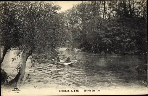 Ak Chelles Seine et Marne, Entre des Iles