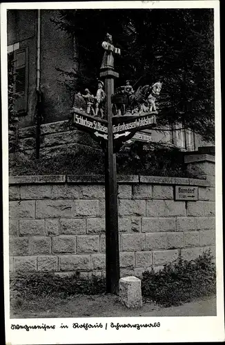 Ak Rothaus Grafenhausen Baden Württemberg, Wegweiser