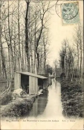 Ak Meulan en Yvelines, La Montcient a travers les Aulnes, lavoir