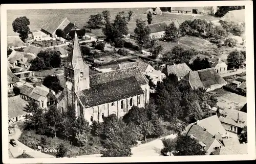 Ak Diever Westerveld Drenthe Niederlande, Kirche, Fliegeraufnahme