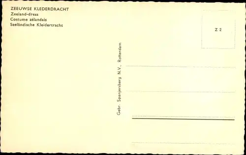 Ak Zeeuwse Klederdracht, Junge und Mädchen in niederländischen Volkstrachten