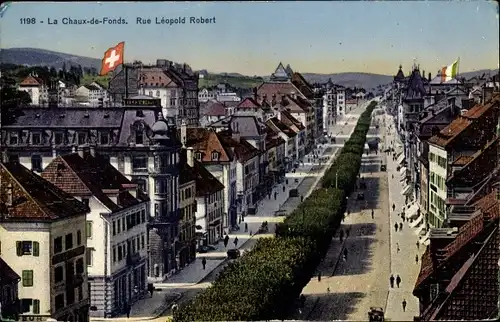 Ak La Chaux de Fonds Kanton Neuenburg, Rue Leopold Robert