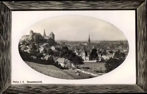 Passepartout Ak Mylau Reichenbach im Vogtland, Gesamtansicht