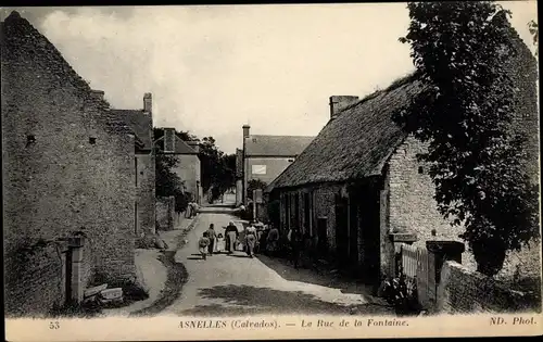 Ak Asnelles Calvados, Rue de la Fontaine