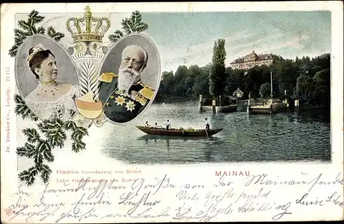 Ak Insel Mainau im Bodensee, Friedrich Großherzog und Luise Großherzogin von Baden, Schloss